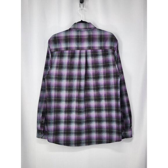 Dixxon Flannel Shirt Mens Medium Purple Plaid LS Ballistic 97 BJ Baldwin Punk - Picture 2 of 15